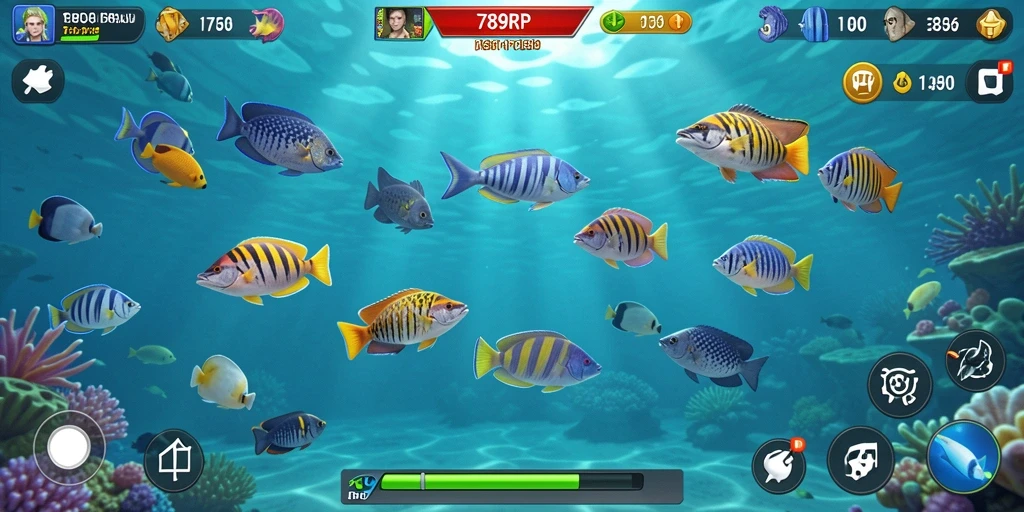 Tangkapan layar utama dari gameplay seru Tembak Ikan.
