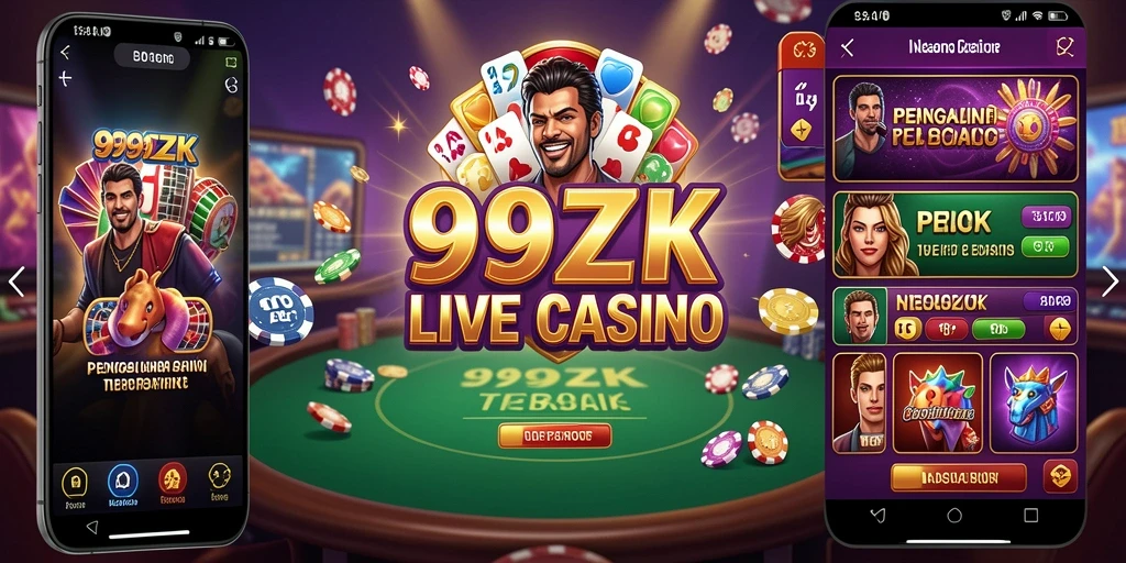 Screenshot 999ZK menampilkan dealer langsung dalam permainan Live Casino yang mendebarkan.