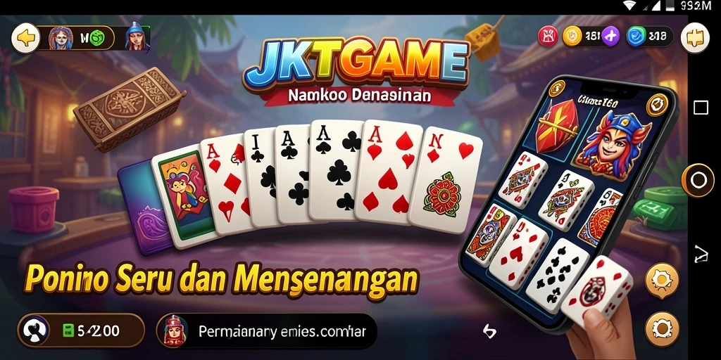 Tampilan menarik dari gameplay JKTGAME saat bermain Domino.