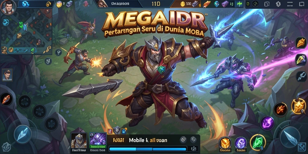 Tampilan gameplay seru MOBA di MEGAIDR.