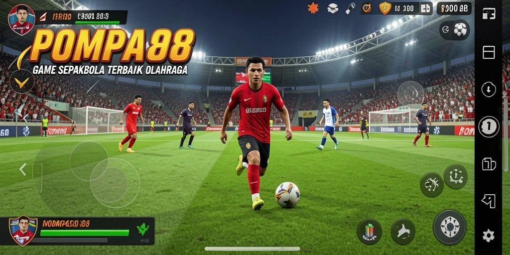 Screenshot gameplay POMPA88 yang menampilkan momen menegangkan dalam sepakbola.