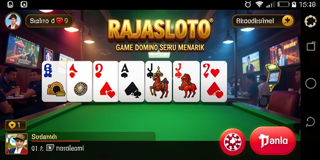 Screenshot gameplay seru dari RAJASLOTO yang menunjukkan momen permainan Domino.